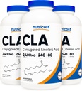 Nutricost CLA (konjugovaná kyselina linolová) 2 400 mg, 240 Softgels - Gluten Free, Non- GMO, 800mg per Softgel (3 láhve)