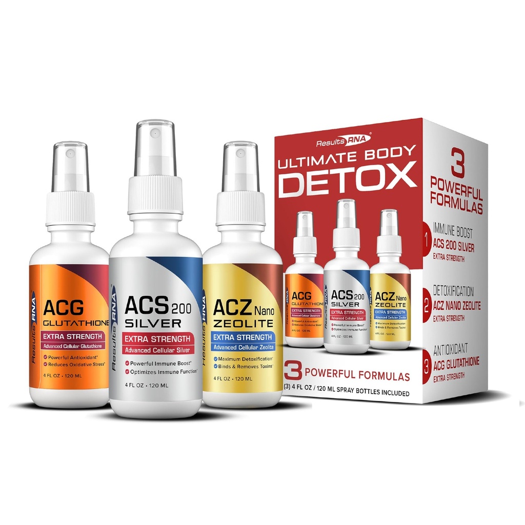 Výsledky RNA- Ultimate Body Detox Extra Strength System - ACS 200 Silver / ACZ Zeolit / ACG Glutathione Detoxify, Boost Imunity & Snižte oxidativní stres