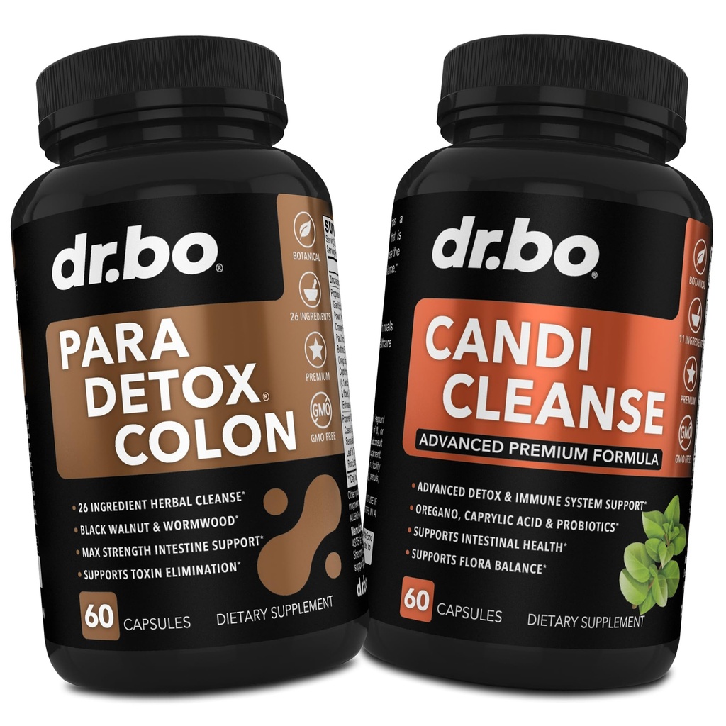 Colon Cleanse pilulky Tělo Detox & Candi Cleanse - Střevní stráž Cleanser pro Žaludek & Oral Bylinné Oregano & Caphase Acid Probiotic Complex Kapsle, Bylinné Wormwood Black Walnut Clove Ženy Muži