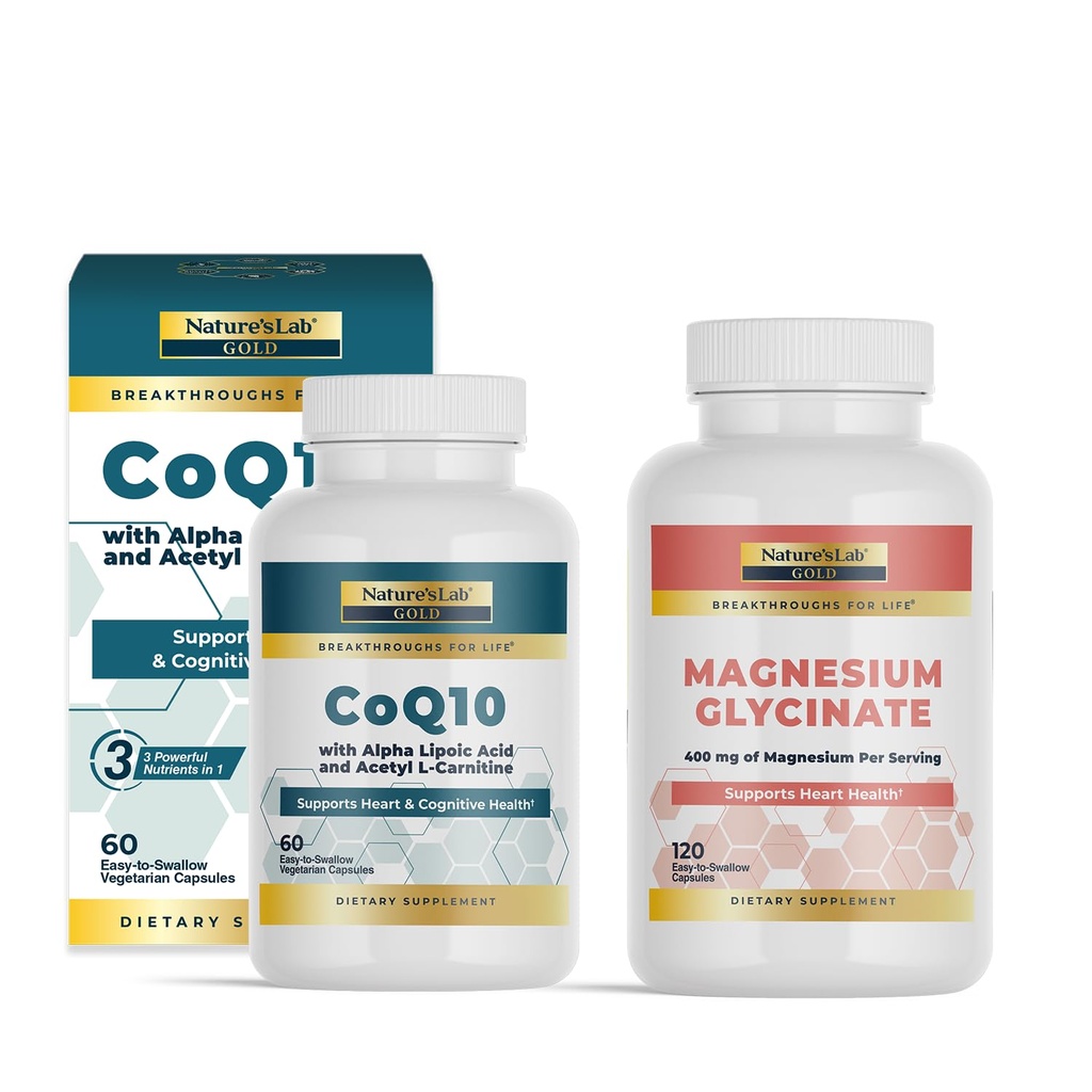Nature 's Lab Gold CoQ10 + alfa kyselina lipoová + acetyl L- karntin HCL + magnesium Glycinát 400mg