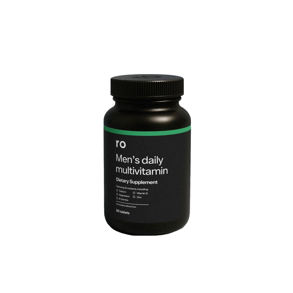 Ro Daily Multivitamin pro muže 124; Podporuje fyzickou aktivitu, mozek + srdce zdraví, a imunitní systém s 23 klíčovými živinami včetně vápníku, hořčíku a zinku 124; 30denní dodávky (60 tablet)