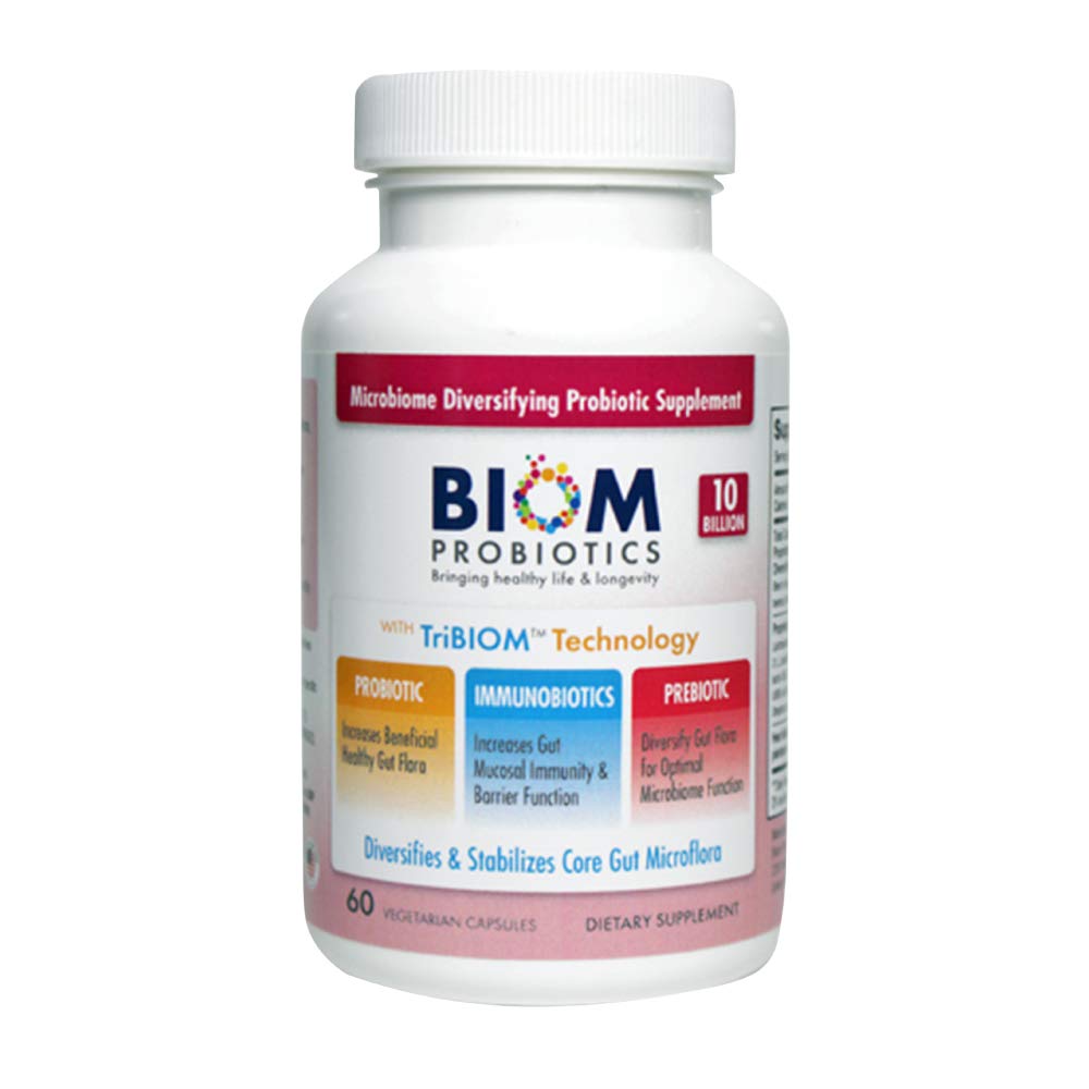 Biom Probiotika 3- in-1 Formule (Studená šipka) s 10 Bilion Flora Probiotika, Prebiotika a Imunobiotika pro zdravý život & Dlouhověkost - Diverzifikuje Gut Microflora a mikrobiom - pro muže a ženy
