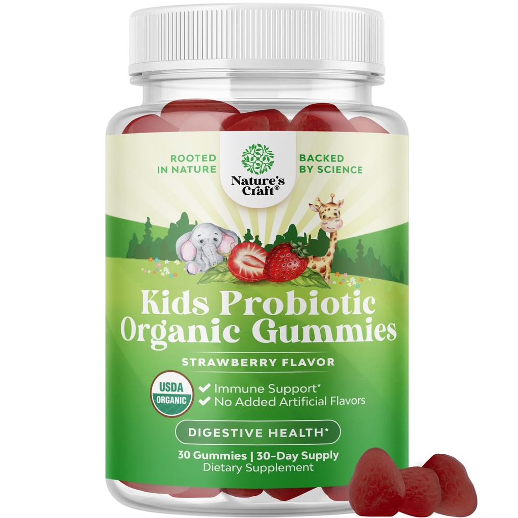 Imunity Booster Kids Probiotické gumové - Bacillus Subtilis Probiotic for Kids Upset Stomach Body Cleanse Imunitary Boost and Colon Detox - Zácpa Relief and Digestive Health Vitamíny Gummy