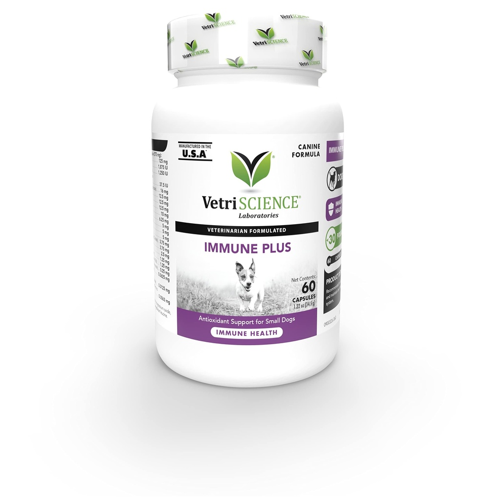 VetriScience Imunity Health Easy- Open Kapsle, Imunity Plus doplněk pro malé plemeno psů, Cell Advance Imunity a Alergie Podpora s antioxidanty, hypoalergenní vzorec, 120 Počet