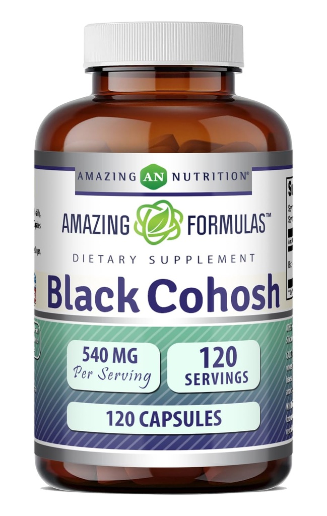 Amazing Appendias Black Cohosh dodatek 124; 540 Mg per Serving CLAS124; Kapsle 124; Non-GMO CLAS124; Gluten- Free CLAS124; Made in USA (1 balení 124; 120 Počet)
