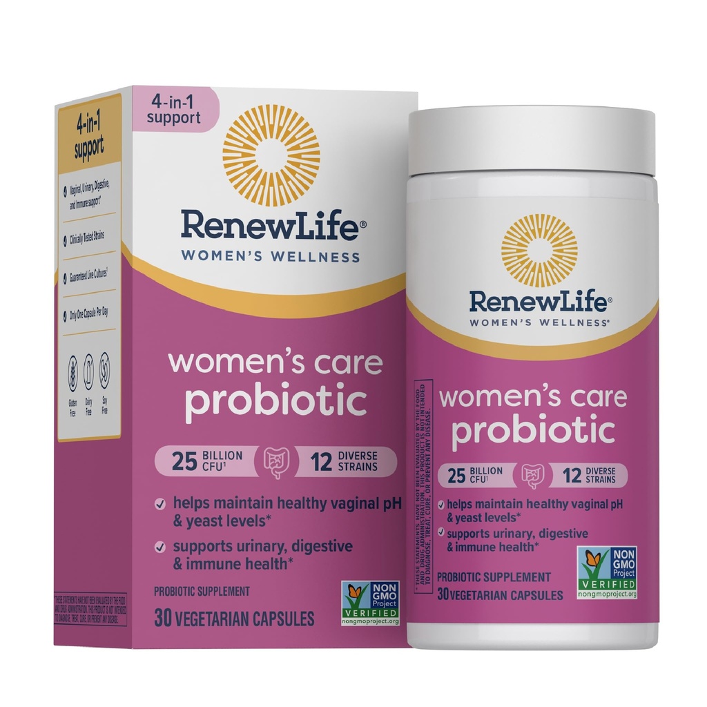 Reew Life Ženské Probiotické kapsle, Podporuje pH Balance pro ženy, Vaginální, Močové, Digestivní a imunitní zdraví, L. Rhamnosus GG, Dairy, Soy a gluten- Free, 25 Milionů CFU - 30 Ct