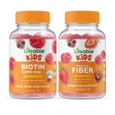 Živé Biotin Děti + Prebiotické Vlákna Děti, Žvýkačky Bundle - Velký Ochutnávka, Vitamin dodatek, Lepek zdarma, GMO zdarma, Žvýkací Gummy