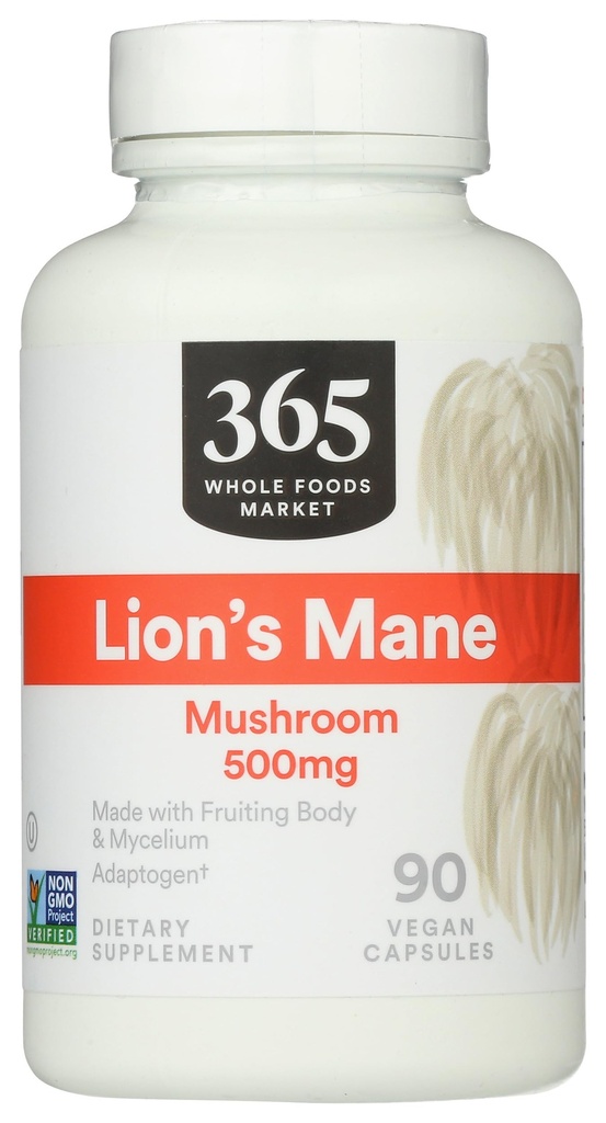 365 od All Foods Market, Lion 's Mane Houba 500mcg, Vegan, 90 Count