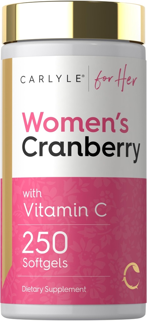 Carlyle Cranberry pilulky pro ženy CLAS124; 250 Softgels CLAS124; Koncentrovaný extrakt dodatek s vitaminem C a E CLAS124; Non- GMO, gluten zdarma CLAS124; pro ni
