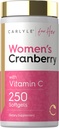 Carlyle Cranberry pilulky pro ženy CLAS124; 250 Softgels CLAS124; Koncentrovaný extrakt dodatek s vitaminem C a E CLAS124; Non- GMO, gluten zdarma CLAS124; pro ni