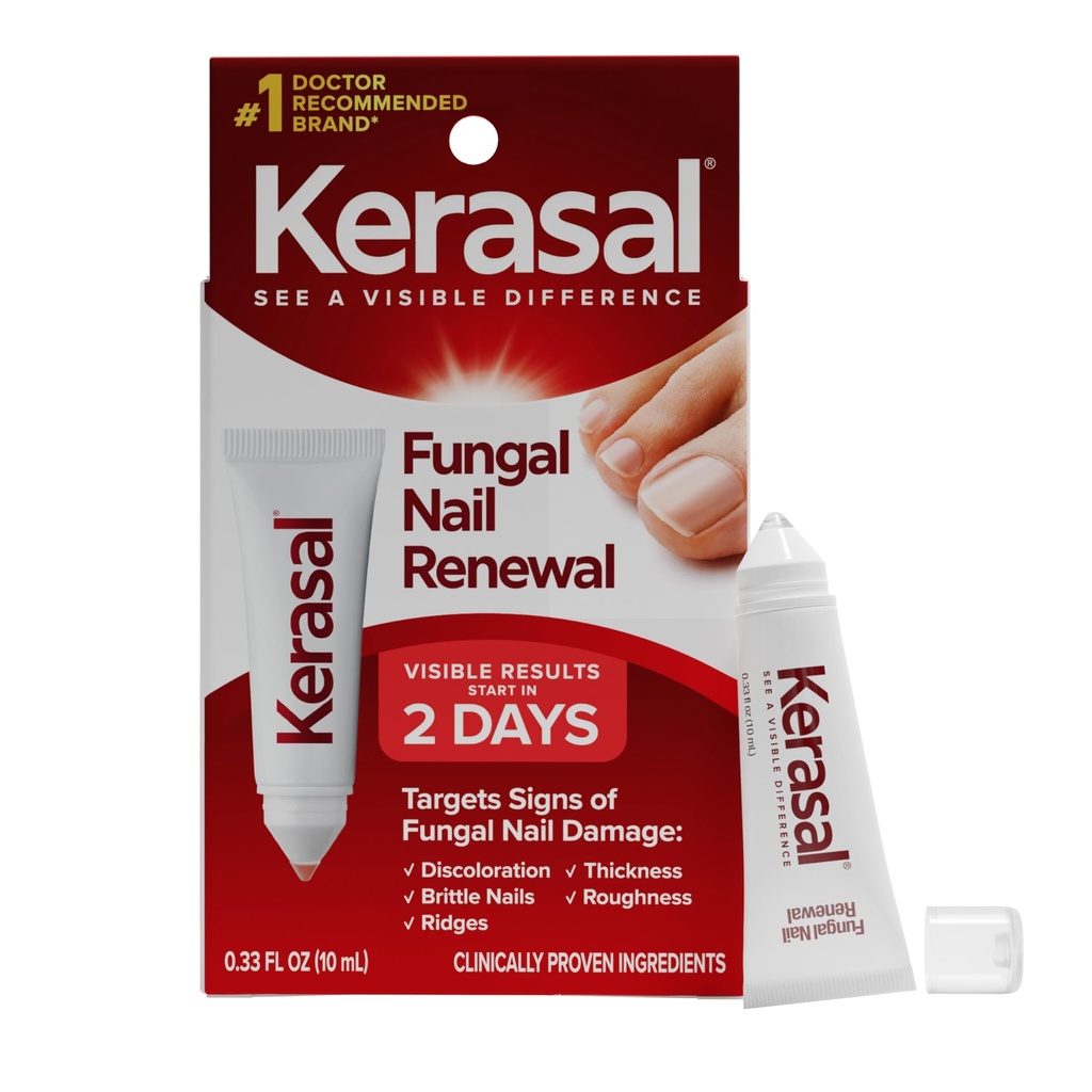 Kerasal Nail Fungus Extra Strength 124; Restorative Nail Opravy pro poškozené nehty, 0.33 fl oz (Balení květen Vary)