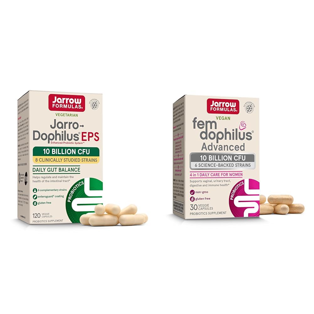 Jarrow Difficias Probiotics Bundle s Jarro- Dophilus EPS 10 miliard CFU 120 Caps a Fem- Dophilus Advanced 10 miliard CFU 30 Caps