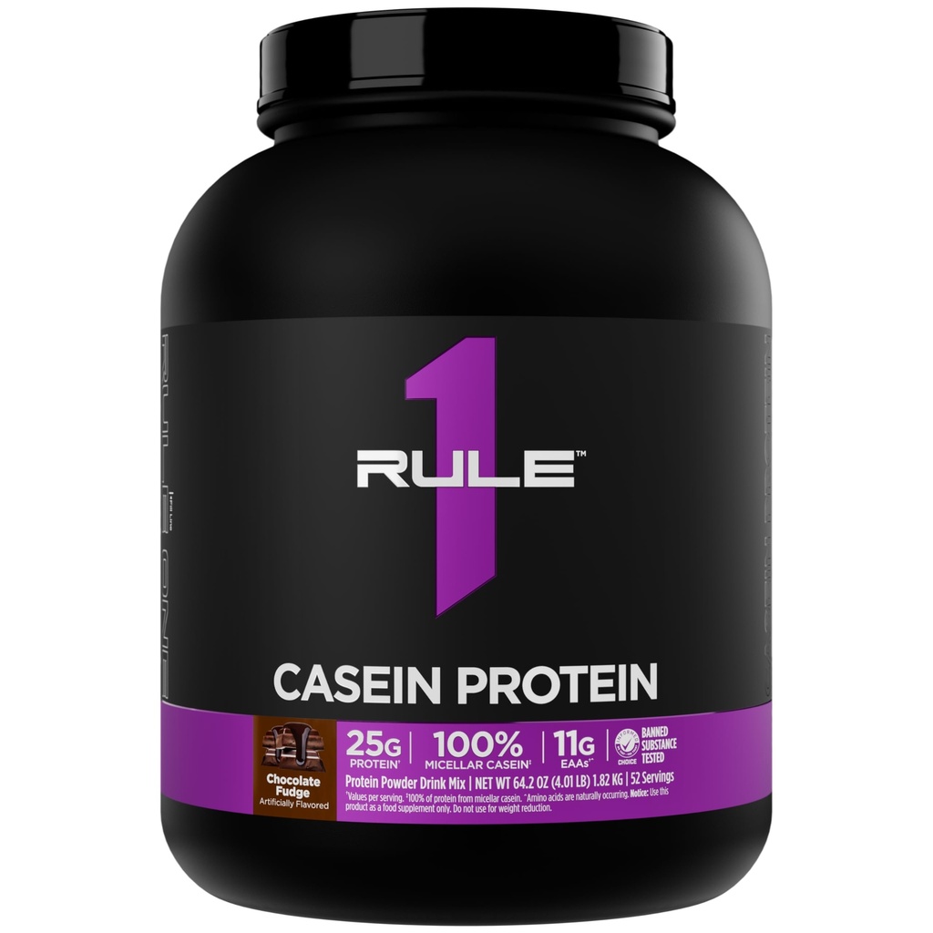 Pravidlo 1 Kasein Protein - 25g protein a 11g EAA Per Serving from Slow-Release Micelar Casein for Overnight Recovery and Setrvalá dodávka mezi jídly (4 litry *, Čokoláda Fudge)