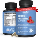 Krevní tlak Supplement - Přírodní Hawthorn, Hibiscus, Česnek & Olive Leaf - Heart Health & Circulation Support - B12, B6 - Vegan, Non- GMO - 90 Caps (3-Month Supply)