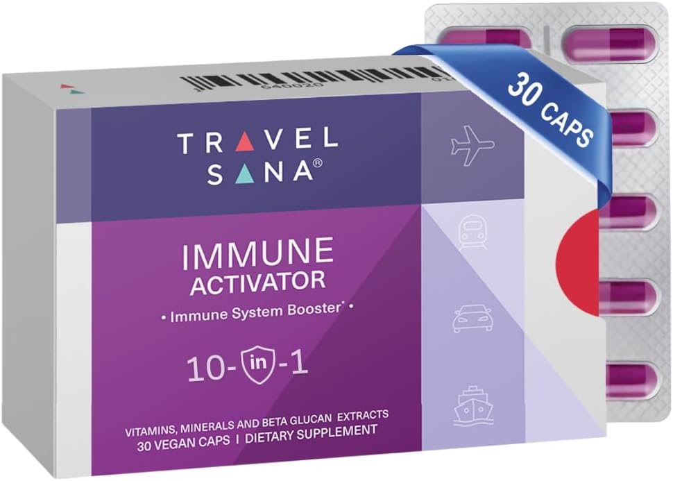 Imunitní aktivátor CLAS124; 10- in-1 Imunitate Booster CLAS124; Imunitate Supplementary with Beta- Glucan, Vitamin C, A, D3, B6, B9, B12, Zinek, Selen a Mangan CLAS124; 30 Veganské kapsle