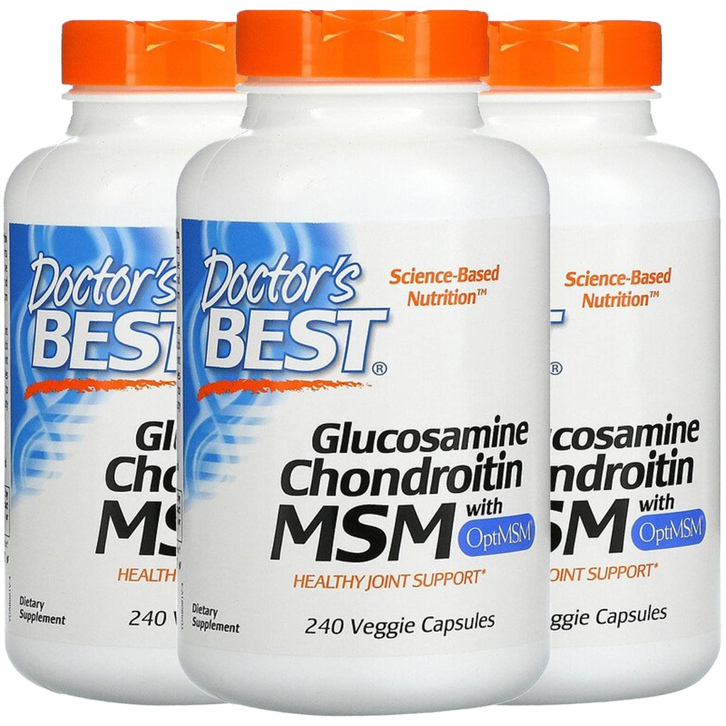 Doctor 's BEST, (3 Pack Glucosamine Chondroitin MSM s OptiMSM, 240 Veggie Caps