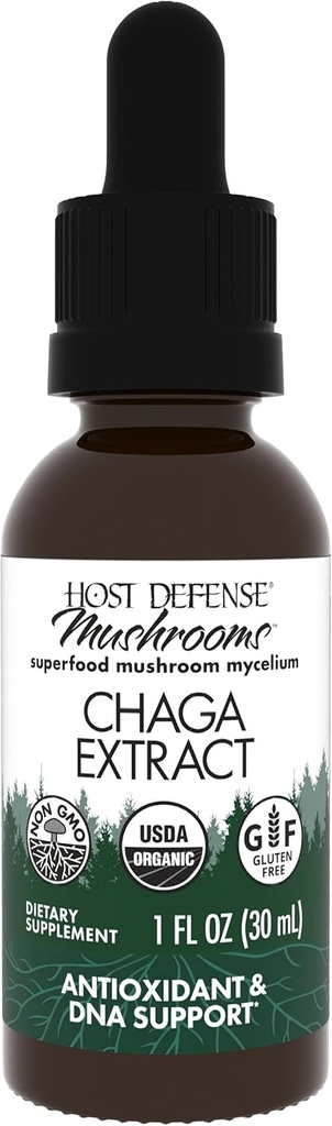 Hostitel Defense Chaga Extract - Imunitní systém Supplement - Chaga Houba pro antioxidační podporu aktivity - Liquid dietární Houbový dodatek - 1 fl oz (30 Servings) *
