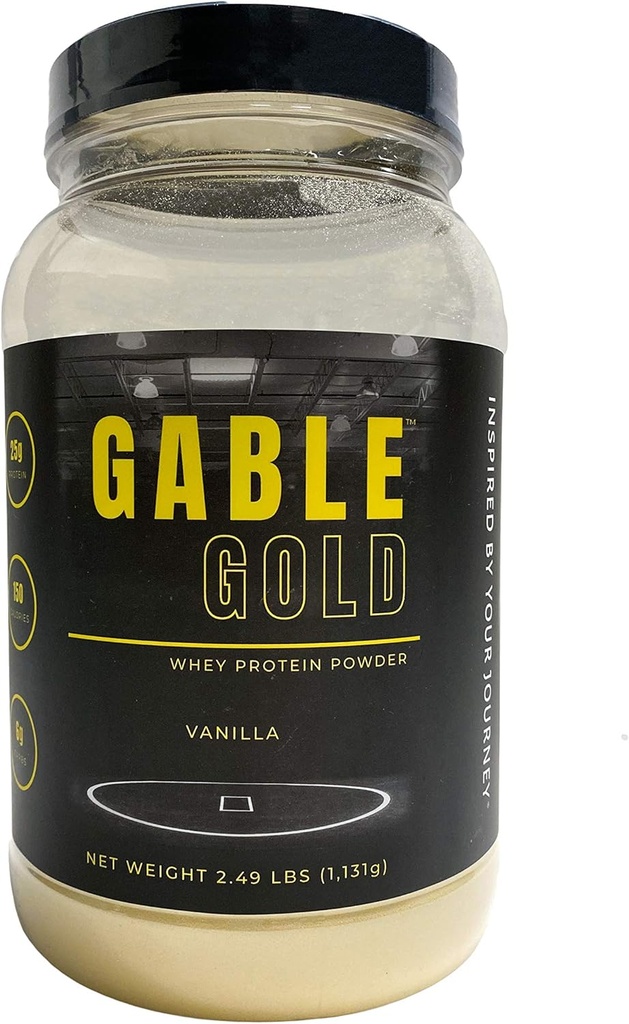 Silver Star Nutrition, Gable Gold Vanilla Syrovátkový protein Powder + MCT Olej a inulin, nepřidaný cukr, 25g proteinu na porci, 30 Služeb, 2.49 Lbs