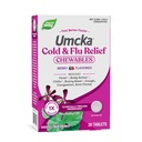 Nature 's Way Cold + Flu Relief, Umcka, Shortens Trvání a snižuje Závažnost, Multi- Symptom Relief, Homeopatické, Fenylephrine Free, Non- Drowsy, Berry Ochucené, 20 Žvýkací tablety (Balení květen Vary)