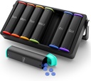 Týdenní Pill Organizátor 2 krát denně, KOVIUU Velké cestovní Pill Box 7 Day, Am Pm Dvakrát denně Pill Pouzdro s rotabilní násadou, Týden Pill Holder Kontejner pro doplněk vitamínu Medicine Fish Oil, Black
