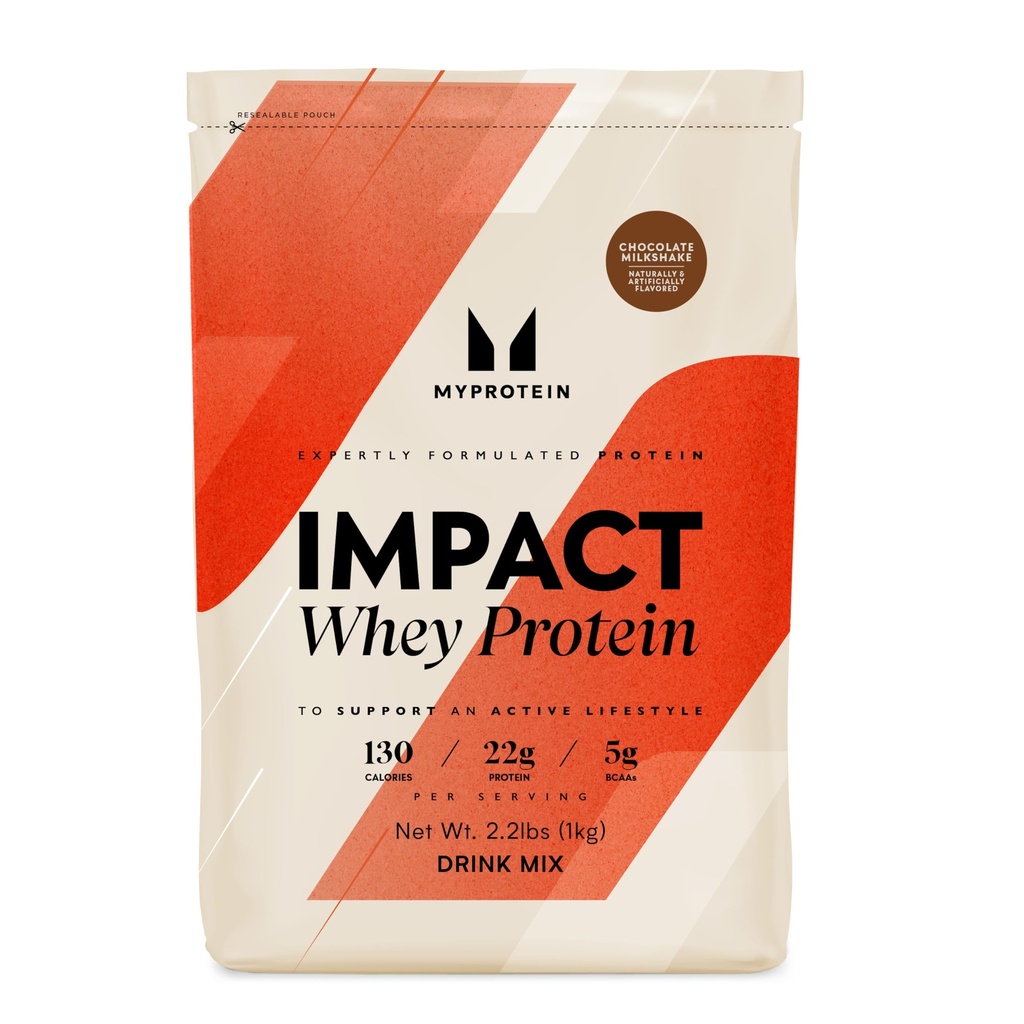 Myprotein Impact syrovátkové bílkoviny prášek, 2.2 Lbs (30 Servings) Chocolate Milkshake, 22g Protein & 5g BCAA per Serving, Protein Shake for Superior Performance, Svalová síla & Recovery, Gluten zdarma