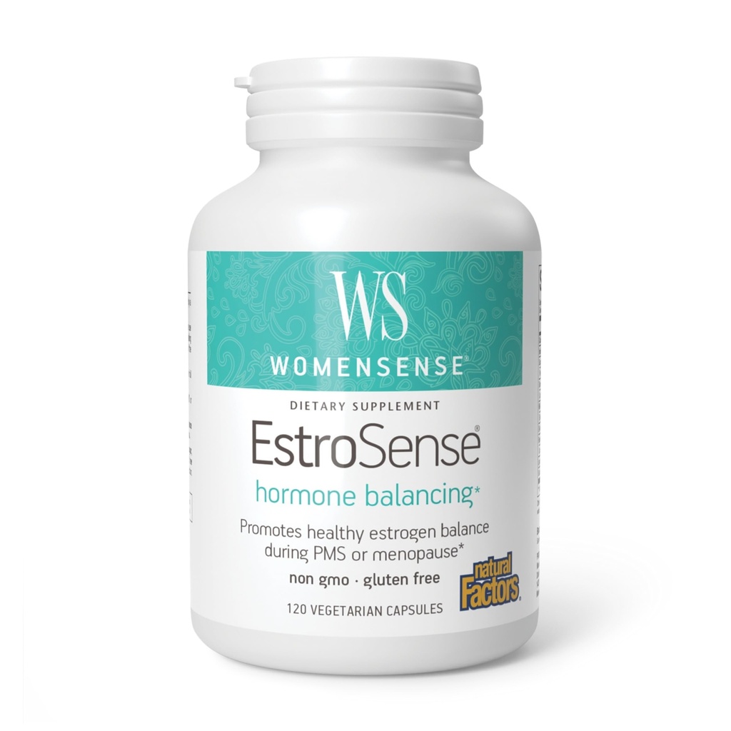 Přírodní faktory WomenSense EstroSense - Denní Hormonální Balance Supplement - Podporuje zdravou menstruaci a menopauzu - Non- GMO Přírodní dodatek - 120 Vegetariánské kapsle (60 Služeb)