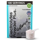 PowerVitamin Neochucené Electrolyty Powder No Sugar for Daily Energy - Keto Electrolytes - Hydration Powder with 1000mg Draslík, 120mg vápníku, hořčíku, No Stevia, 100 Servings