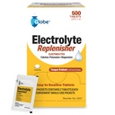 Globe Electrolyte Náhradní tablety pro rychlou hydrataci a cvičení Recovery (500 Tablet, 250 Packets of 2) pro sportovce, turistika a sporty, Cestovní balíčky s klíčovými živinami pro optimální vytrvalost