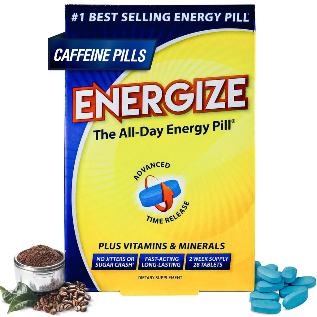 iSatori Energize Kofeinové pilulky - rychle působící energetická pilulka (28 tablet)