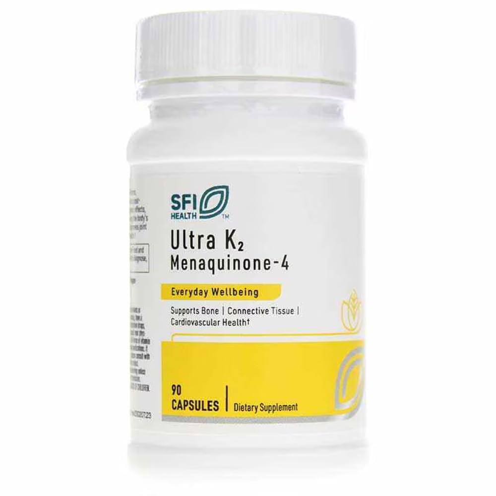 Klaire Labs SFI Health Ultra K2 Menachinon - 4 - vitamin K2 dodatek s 15 mg vitaminu K2 MK4 na kapslí - Podpora kostního a kardiovaskulárního zdraví - hypoalergenní a veganský vitamin K (90 Kapsle)