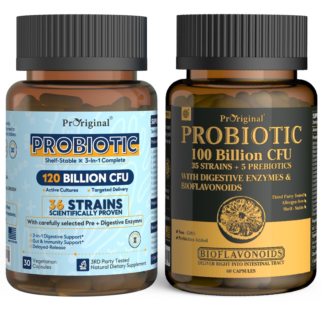 Probiotická 100 miliard CFU + 120 miliard CFU pro Gut & Digestive Health, Vegan Acidophilus Probiotic Supplement
