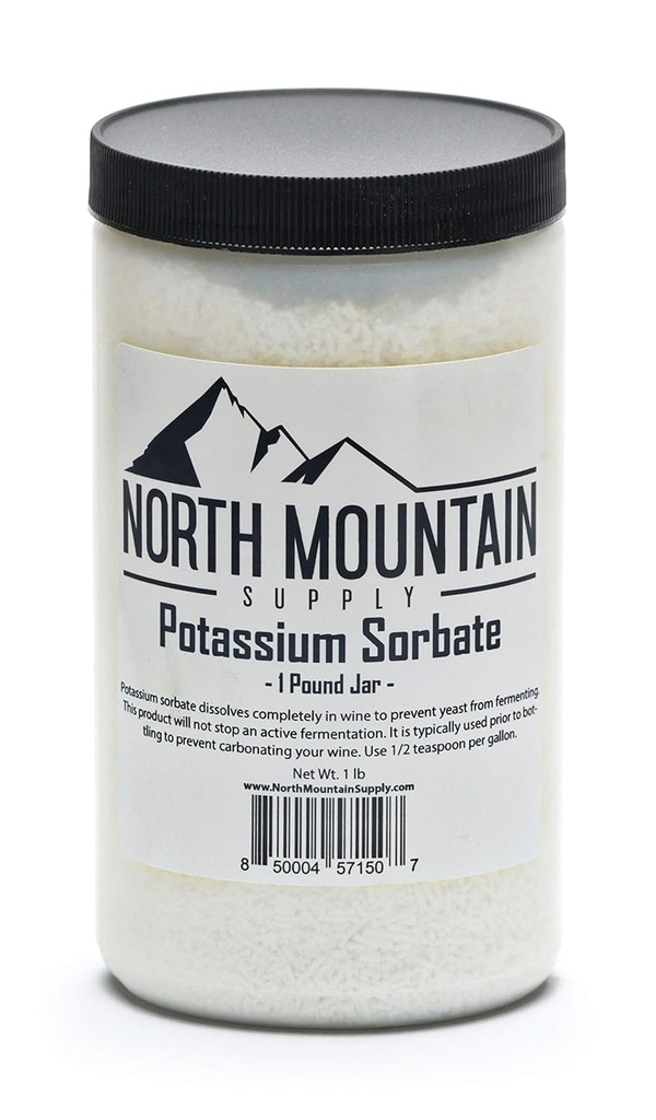 North Mountain Supply Food Class Draslík Sorbát Stabilizátor pro víno, vaření, a potravinová konzerva - 1 Pound Jar