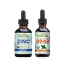 Organický tekutý zinek a vitamín D3K2 kapky
