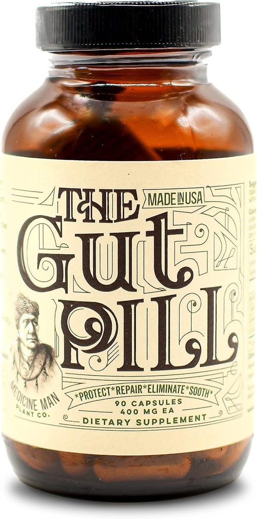 Gut Pill 90 Kapsle - Přírodní Gut Zdravotní doplňky pro ženy a muže pro Leaky Gut opravy - S marshmallow Root Herb, Calendula Flower, Triphala Ovoce, a Lactobacillus Acidophilus
