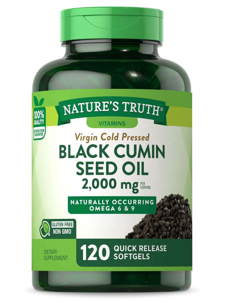 Nature 's Truth Black Seed Oil Pills 124; 2,000mg PHARMAN 124; 120 Softgels PHARMAN 124; Virgin Cold Pressed Cumin PHARMAN 124; Non-GMO a gluten zdarma dodatek