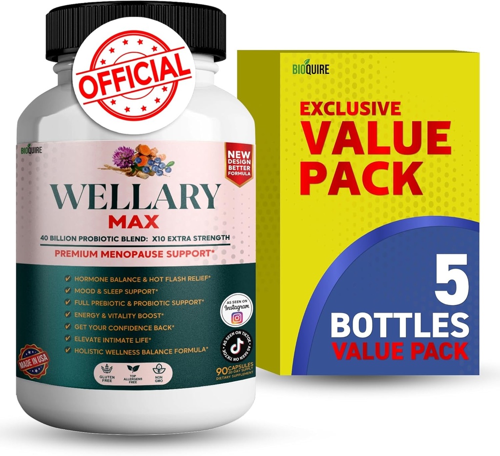 Wellary Max Menopauza Supplement, 40 miliard CFU Probiotic Blend, 90 Kapsle (5)