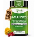 Pure By Nature D- Mannose with Cranberry and Dandelion Root, 120 Count
