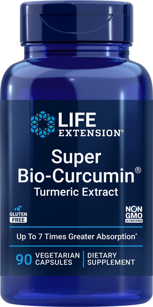 Life Extension Super Bio- Curcumin Turmeric Extract 400mg, 90 Vegetariánské kapsle - Non- GMO - Vysoce absorbovatelné
