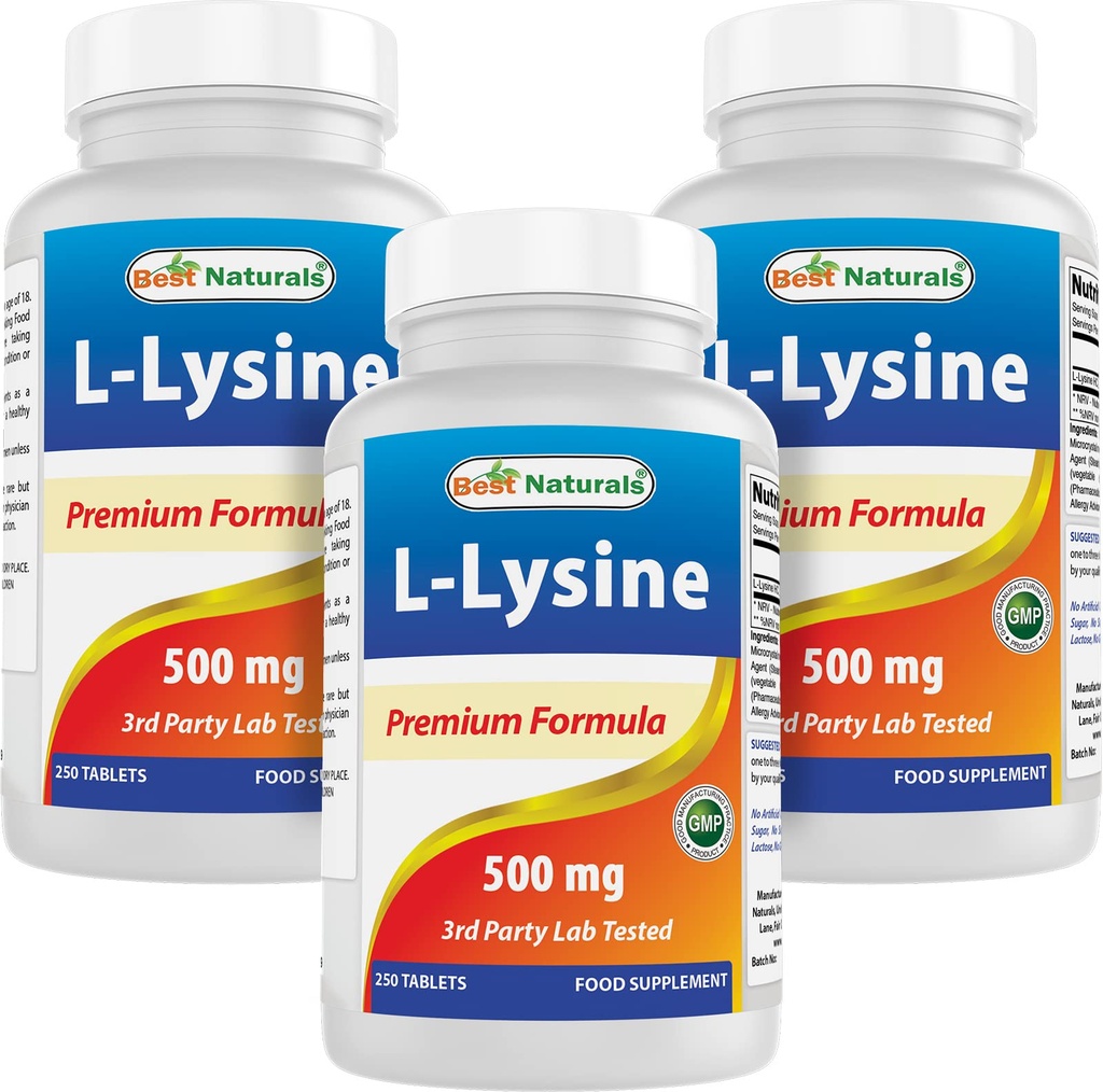 Nejlepší Naturals L- Lysin 500 mg 250 tablet (250 kusů)