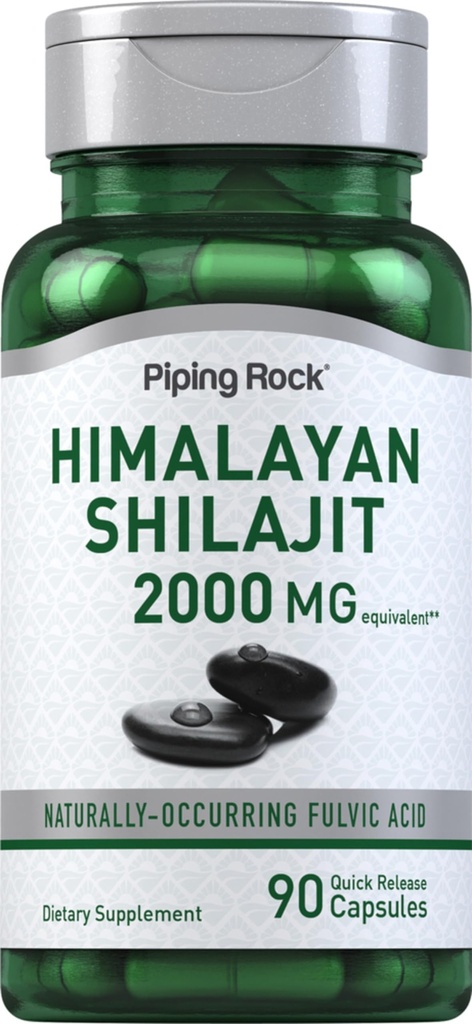 Piping Rock Shilajit Kapsle 124; 2000mg Dubrovníku 124; 90 Počet 124; Himalayan Fulvic Acid Dublin 124; Non- GMO, gluten zdarma dodatek