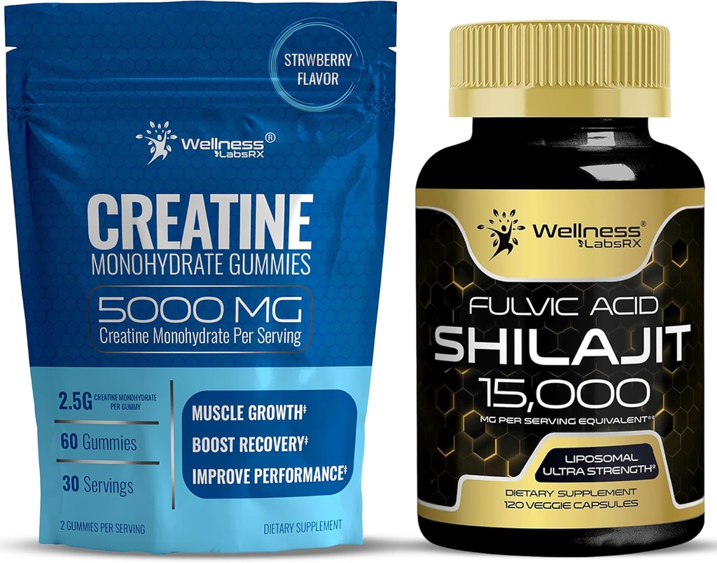 WELLNESS LABSRX Creatine Gummies a Shilajit Kapsle