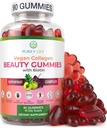 Očistěte život Vegan Kolagenové gumy s Biotin Vitamíny pro vlasy kůže a nehtů Zdraví, (90 Žvýkačky) Kolagen Podpora Supergruit Komplex s Resveratrol, Vitamin A, E, C - Náhradní kapsle, pilulky