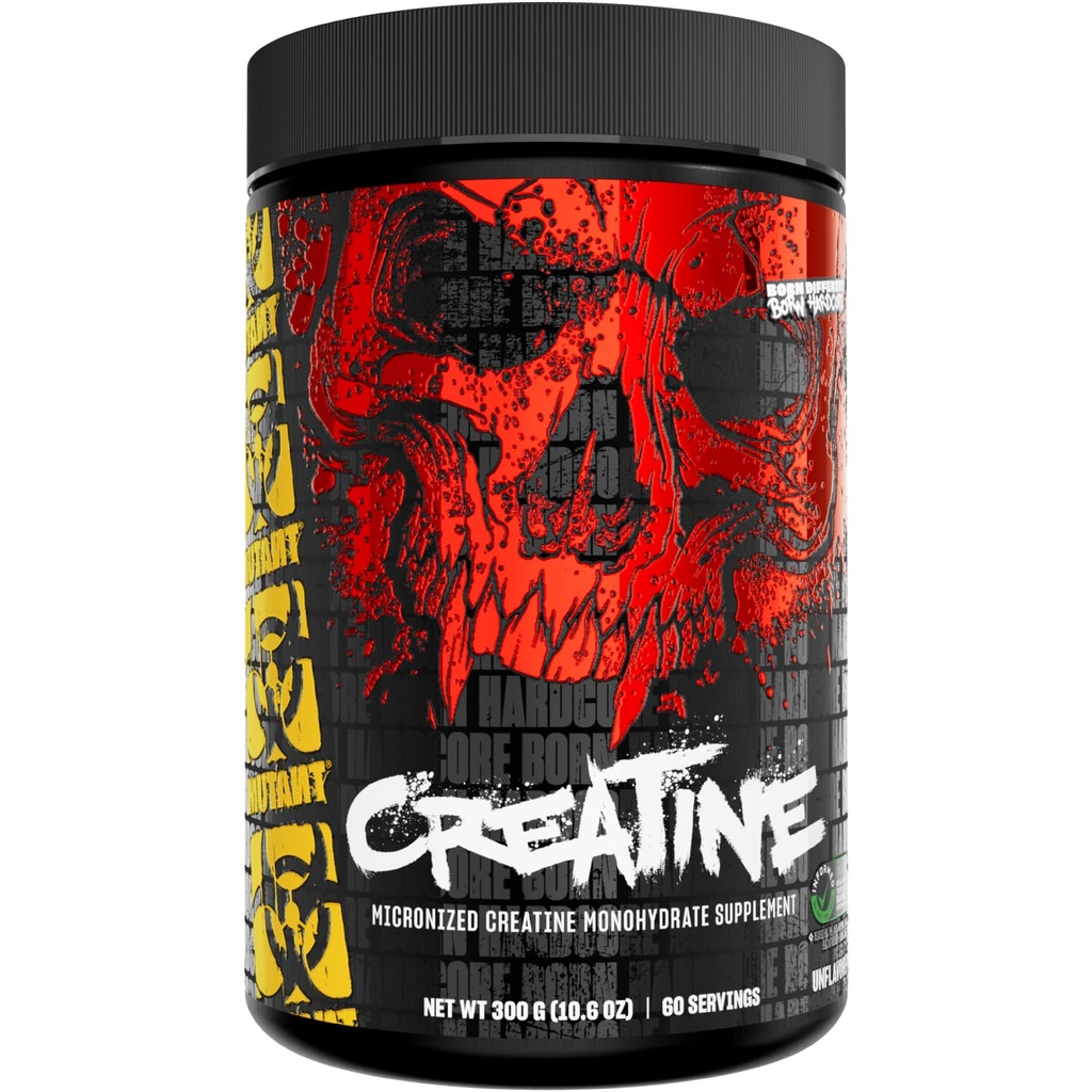 Mutant Creatine - Creatin Monohydrát Mikronizovaný prášek - Creatine Powder Supplement for Enhanced high- Intensity Performance - 60 Servings - 300 g - Neochucené