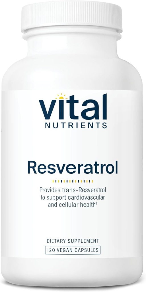Vital Nutrients Resveratrol Resveratrol 124; Ultra High Potency Antioxidant PHY124; Trans Resveratrol for Cardiovactical and Cell Health Supplementary * PHY124; Vegan Supplementary PHY124; Gluten, mlékárenský a sójový Free PHY124; Non- GMO PHY124; 120 Kapsle