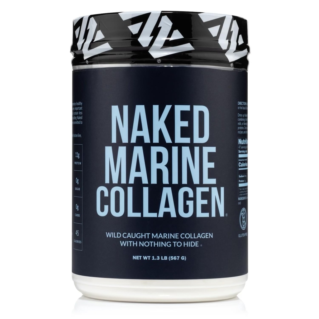 NAKED Marine Collagen Peptides Protein Powder - Neochucený - z Wild Cod - Paleo Friendly, Non- GMO, Soy- Free, gluten- Free - 47 Služeb