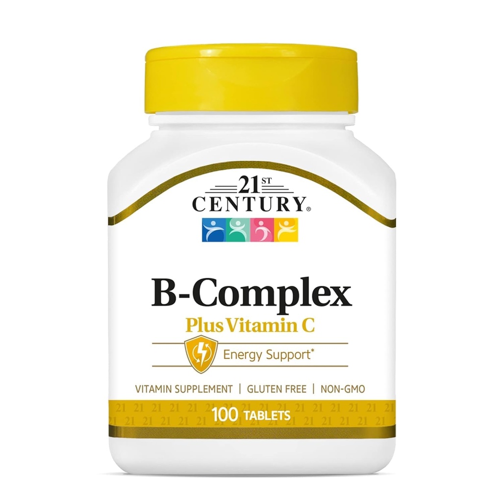 21. Století Zdravotní péče, B Complex Plus Vitamin C, Tablety 100 Počet (Balení po 1)