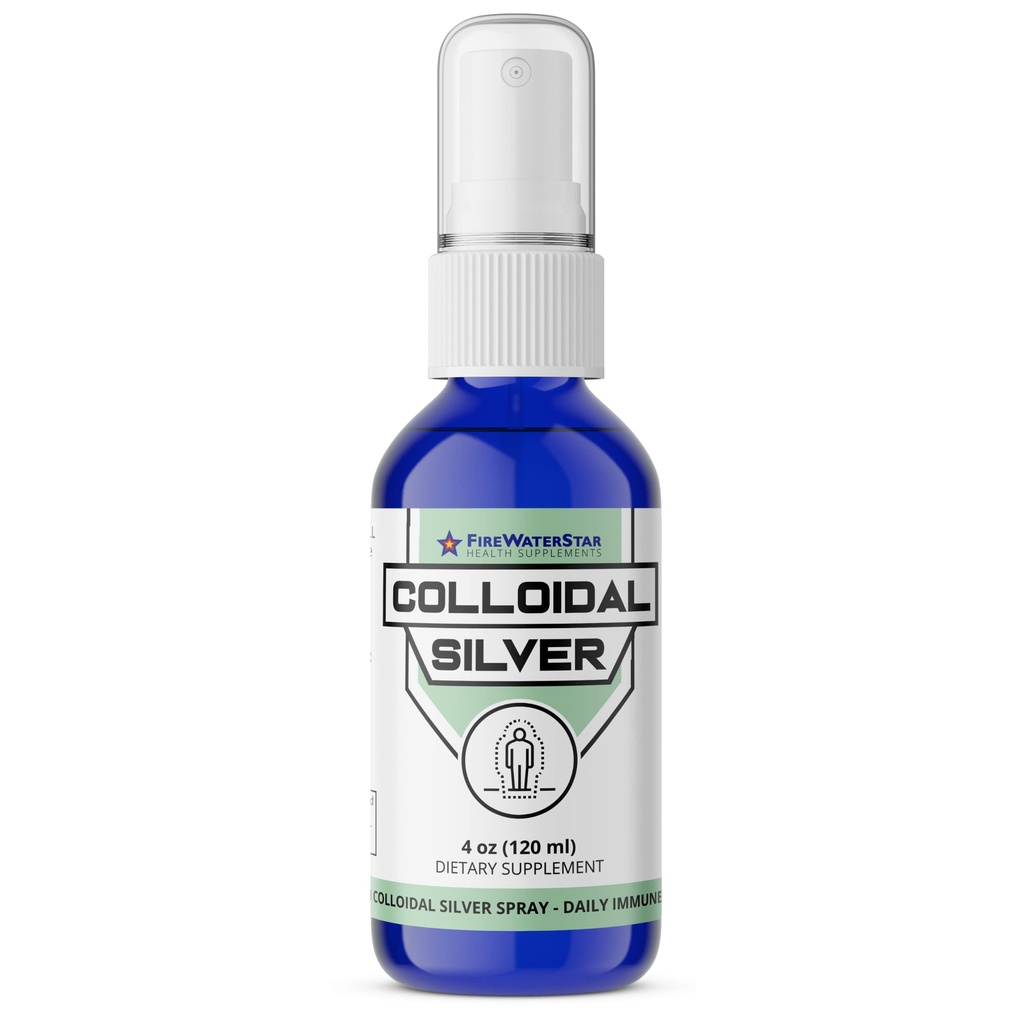 Koloidní stříbro FWS - 4 oz - čiré stříbro - 50 ppm - 99,99% čisté stříbro - Denní imunitní podpora