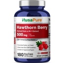 NusaPure Hawthorn Berry 20: 1 Extrakt, 500 mg Ekvivalentní s 10 000 mg VEG Caps, Vhodné pro vegetariány, Vegan, Non- GMO doplněk stravy
