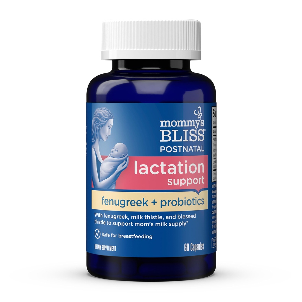 Mamka je Bliss Postnatální Kojení Podpora Dodatek s Probiotika: Podpora Kojení Mléko Dodávka s Fenugreek, Požehnaný & Mléko Thistle, Poporodní imunitní zdraví při ošetřování (60 Služebnictví)
