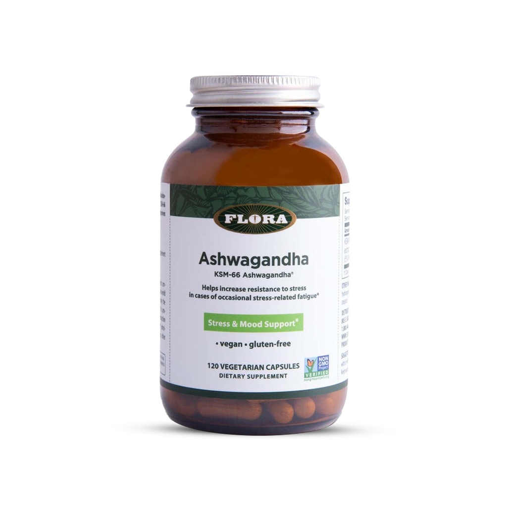 Flora Ashwagandha - KSM-66 - Podpora stresu Bylinný dodatek - Podpory lepší spánek & atletický výkon - Vegan, Non- GMO & gluten-Free - 120 Vegetariánské kapsle